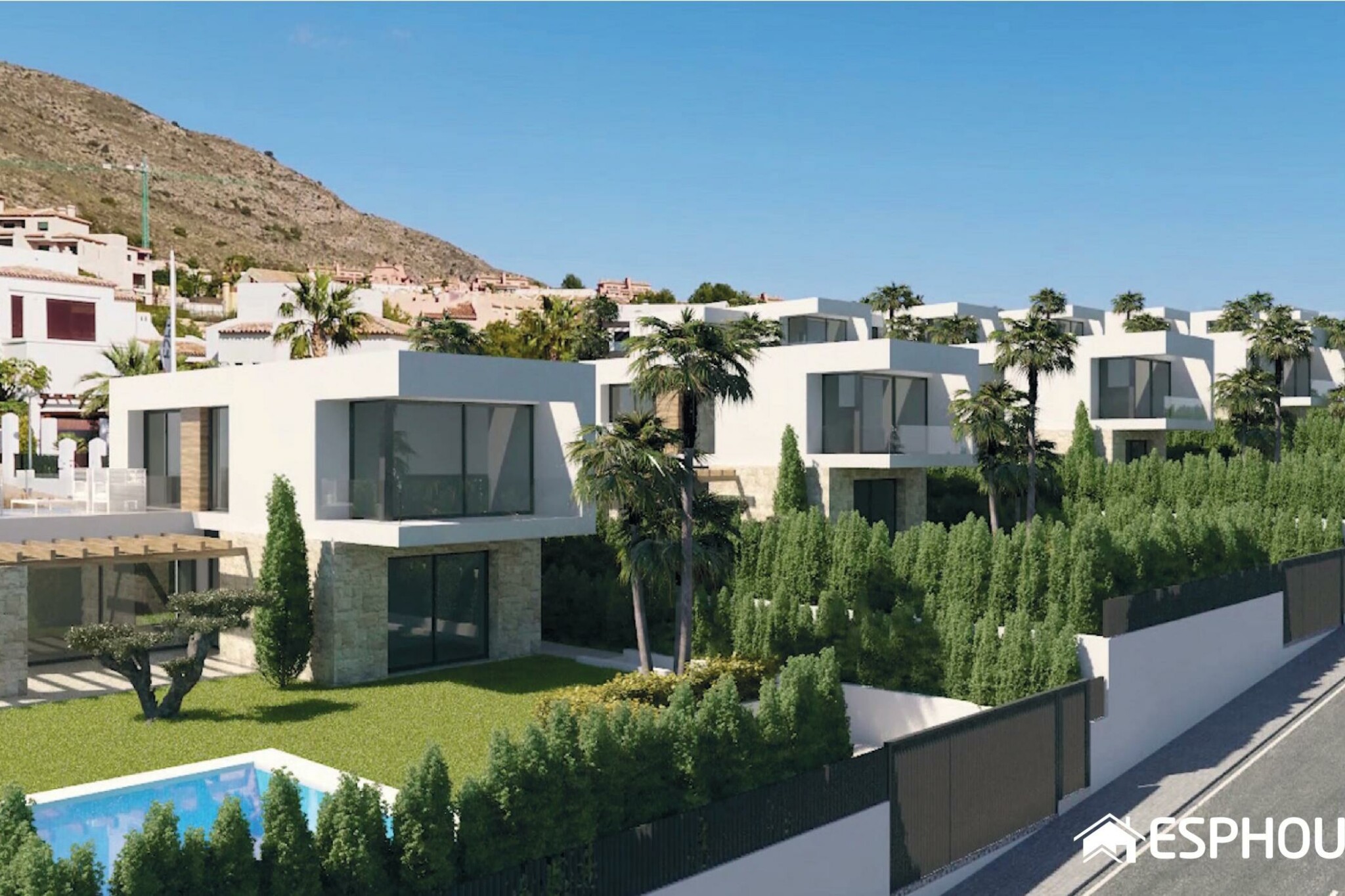 SEAVIEW 5. villas indépendantes à Sierra Cortina, à 5 minutes de Benidorm.